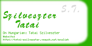 szilveszter tatai business card